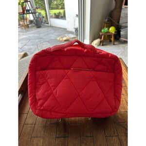 Vera Bradley Red Quilted Performance Twill Hanging Travel Organizer Bag EUC